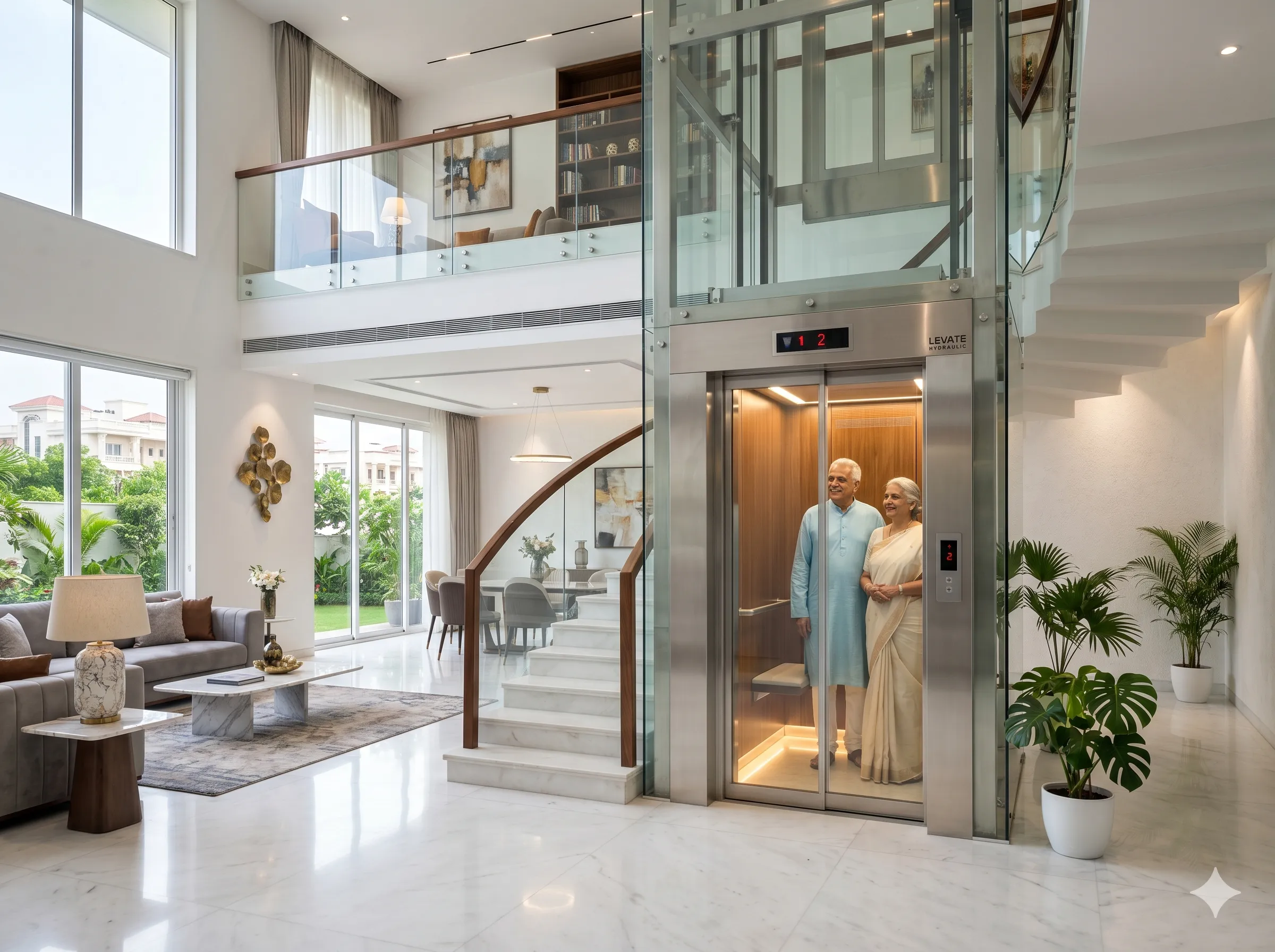 Independent house hydraulic lift